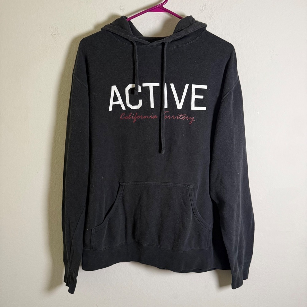 Active Ride Shop California Territory Graphic Hoodie‎ Mens Large Black Pullover